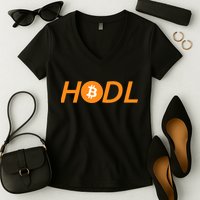 HODL Bitcoin Logo Women's V-Neck T-Shirt