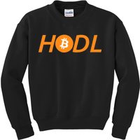 HODL Bitcoin Logo Kids Sweatshirt