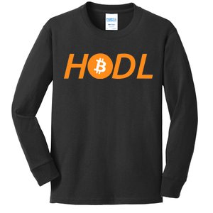 HODL Bitcoin Logo Kids Long Sleeve Shirt