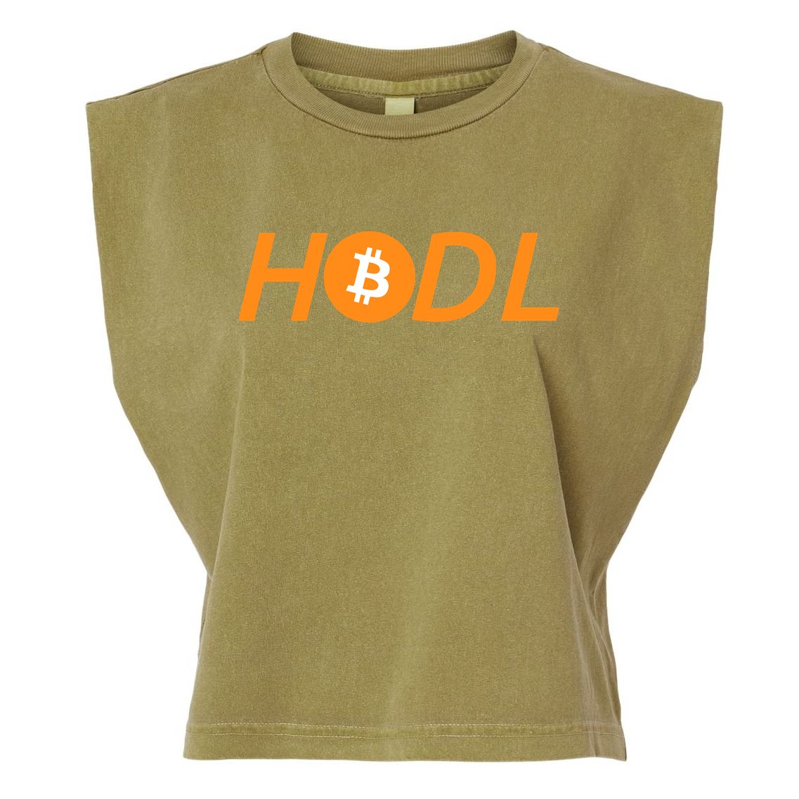 HODL Bitcoin Logo Garment-Dyed Women's Muscle Tee