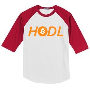 HODL Bitcoin Logo Kids Colorblock Raglan Jersey