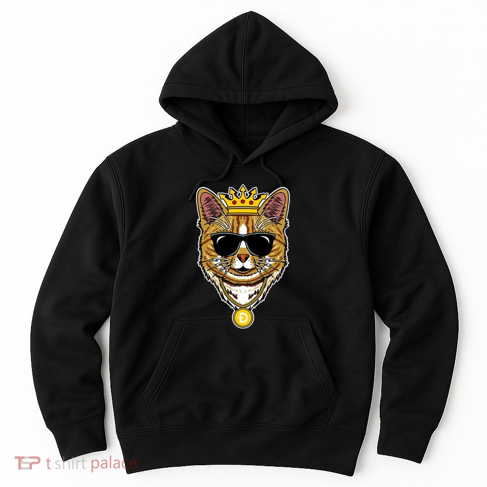 Hodl Dogecoin Doge Cat King Crypto Currency Moon Hoodie
