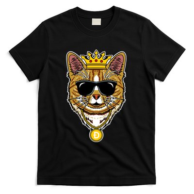 Hodl Dogecoin Doge Cat King Crypto Currency Moon T-Shirt