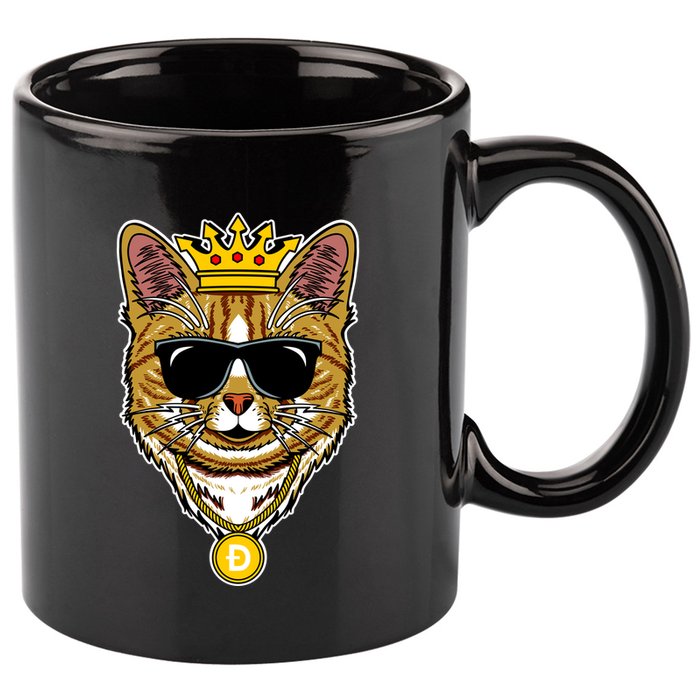 Hodl Dogecoin Doge Cat King Crypto Currency Moon 11oz C Handle Ceramic Mug