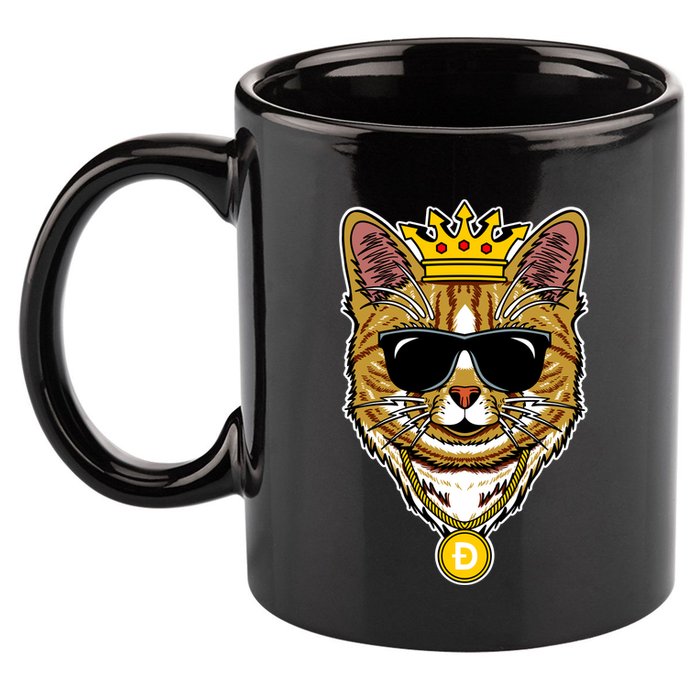 Hodl Dogecoin Doge Cat King Crypto Currency Moon 11oz C Handle Ceramic Mug