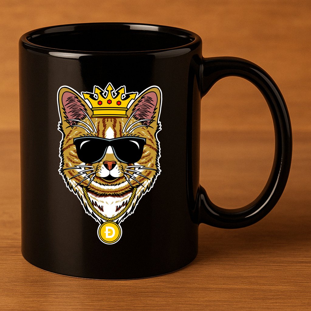 Hodl Dogecoin Doge Cat King Crypto Currency Moon 11oz C Handle Ceramic Mug