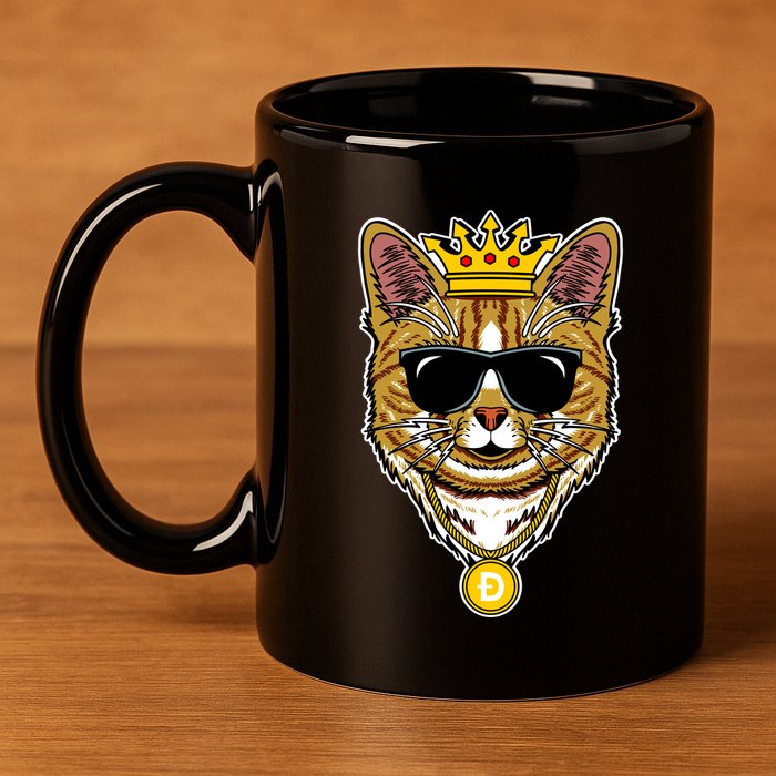 Hodl Dogecoin Doge Cat King Crypto Currency Moon 11oz C Handle Ceramic Mug
