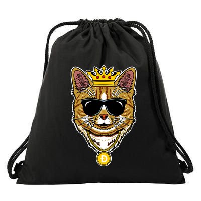 Hodl Dogecoin Doge Cat King Crypto Currency Moon Drawstring Bag
