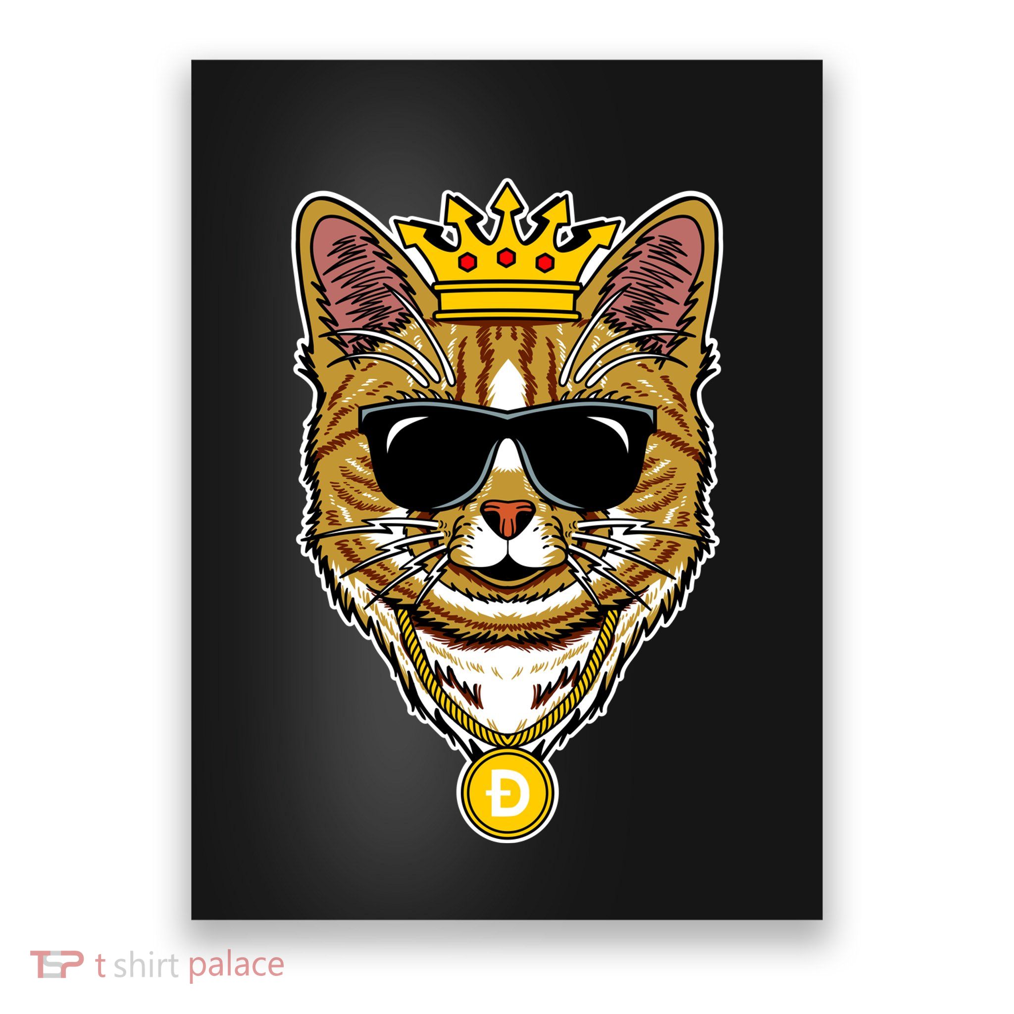Hodl Dogecoin Doge Cat King Crypto Currency Moon Poster