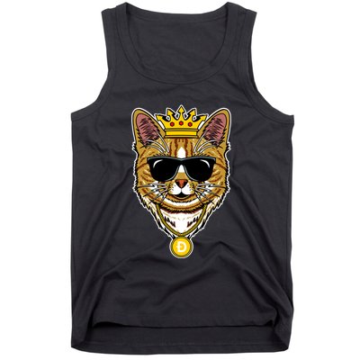 Hodl Dogecoin Doge Cat King Crypto Currency Moon Tank Top