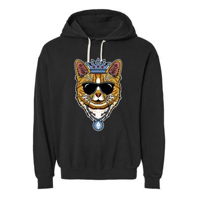 Hodl Ethereum ETH Cat King Crypto Currency Moon Garment-Dyed Fleece Hoodie