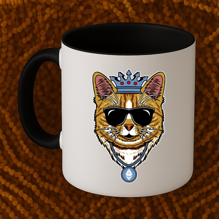 Hodl Ethereum ETH Cat King Crypto Currency Moon Mug