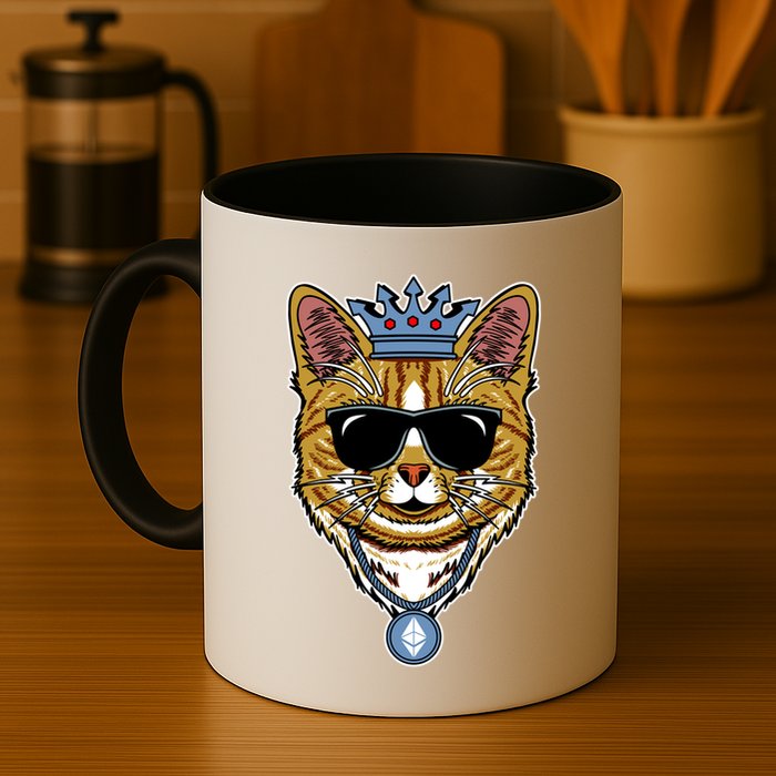 Hodl Ethereum ETH Cat King Crypto Currency Moon Mug