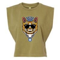 Hodl Ethereum ETH Cat King Crypto Currency Moon Garment-Dyed Women's Muscle Tee
