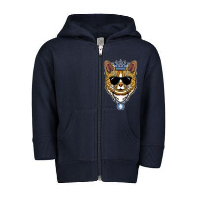 Hodl Ethereum ETH Cat King Crypto Currency Moon Toddler Zip Fleece Hoodie