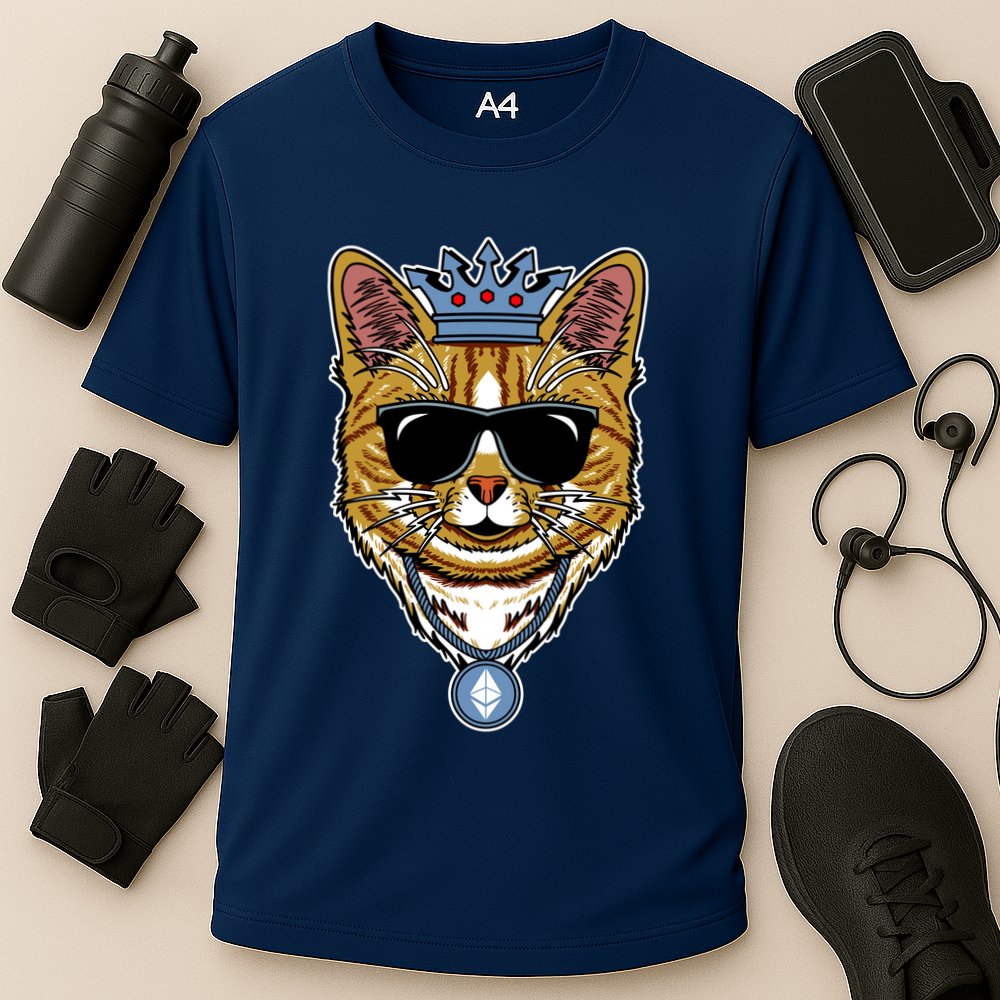 Hodl Ethereum ETH Cat King Crypto Currency Moon Performance Shirt
