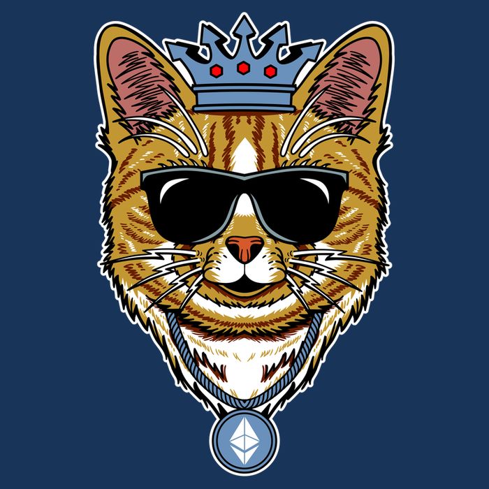 Hodl Ethereum ETH Cat King Crypto Currency Moon Apron