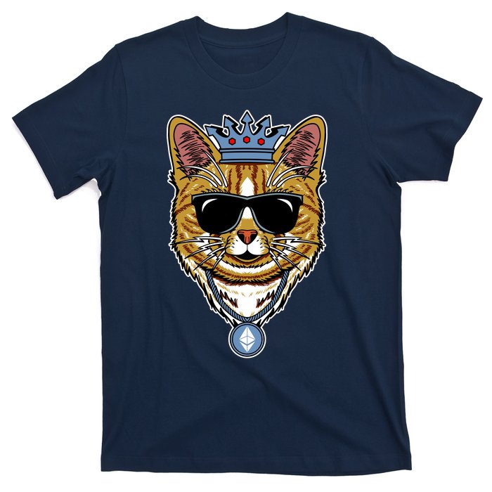 Hodl Ethereum ETH Cat King Crypto Currency Moon T-Shirt