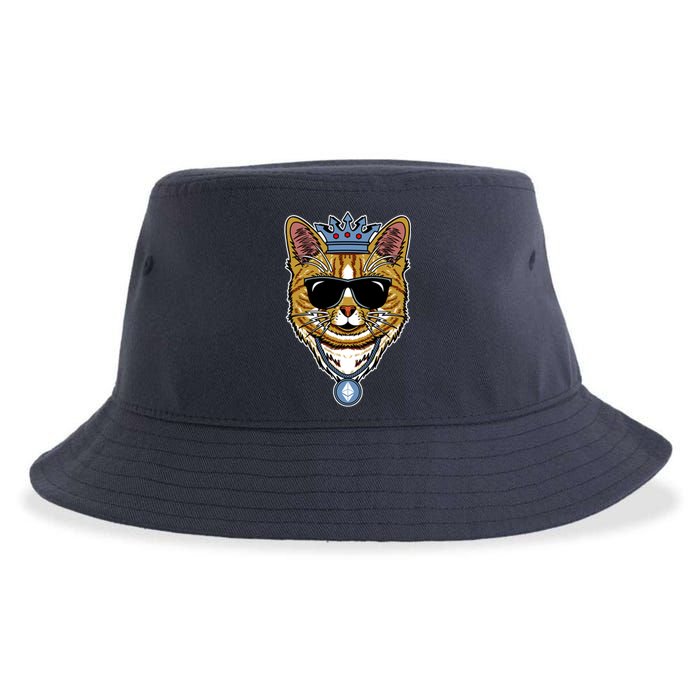 Hodl Ethereum ETH Cat King Crypto Currency Moon Sustainable Bucket Hat