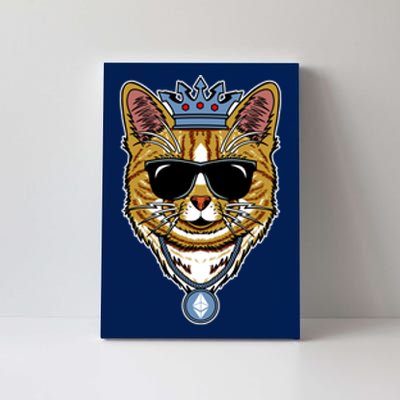 Hodl Ethereum ETH Cat King Crypto Currency Moon Canvas