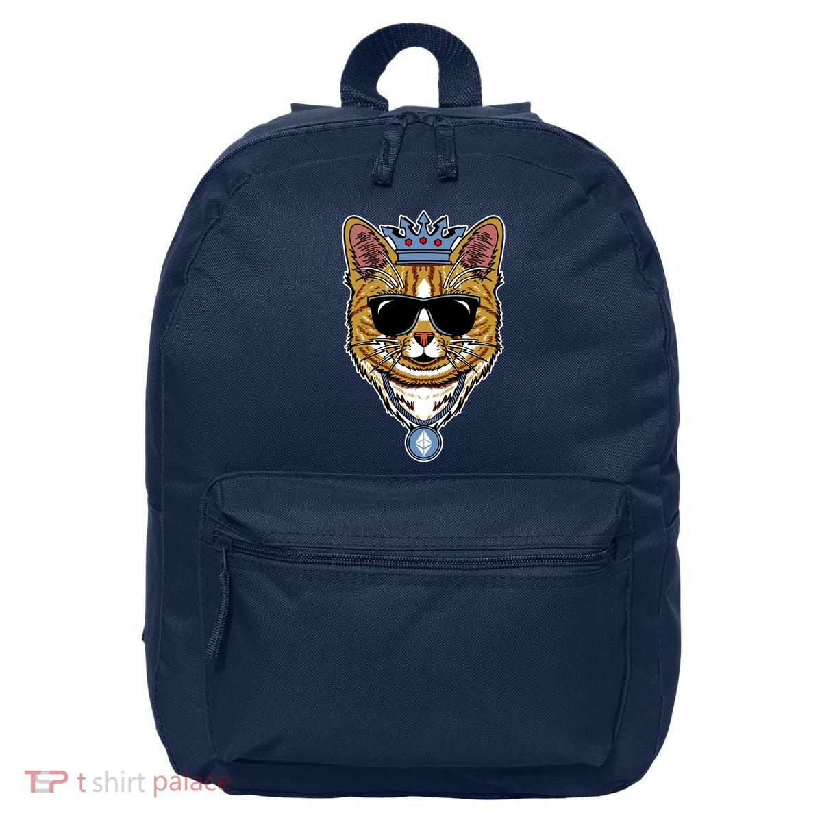 Hodl Ethereum ETH Cat King Crypto Currency Moon 16 in Basic Backpack