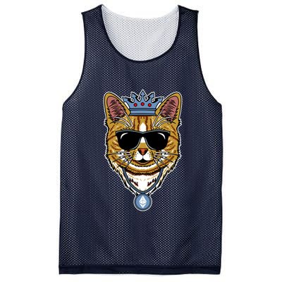 Hodl Ethereum ETH Cat King Crypto Currency Moon Mesh Reversible Basketball Jersey Tank