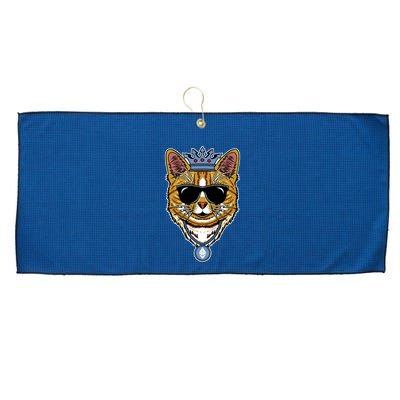 Hodl Ethereum ETH Cat King Crypto Currency Moon Large Microfiber Waffle Golf Towel
