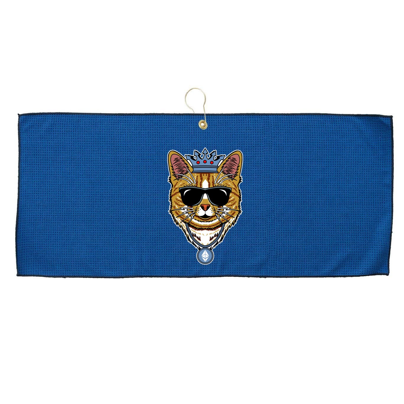 Hodl Ethereum ETH Cat King Crypto Currency Moon Large Microfiber Waffle Golf Towel