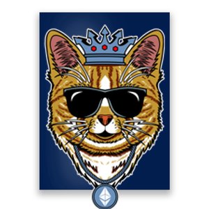 Hodl Ethereum ETH Cat King Crypto Currency Moon Poster