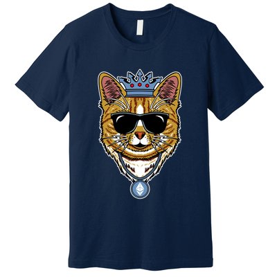 Hodl Ethereum ETH Cat King Crypto Currency Moon Premium T-Shirt
