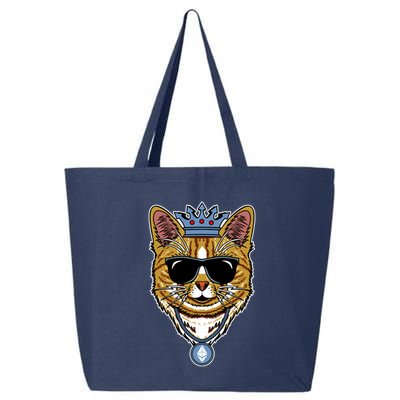 Hodl Ethereum ETH Cat King Crypto Currency Moon 25L Jumbo Tote