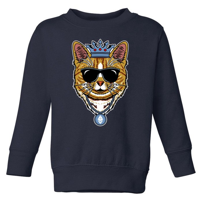 Hodl Ethereum ETH Cat King Crypto Currency Moon Toddler Sweatshirt