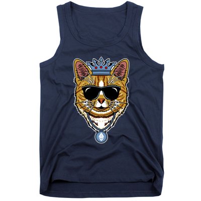 Hodl Ethereum ETH Cat King Crypto Currency Moon Tank Top