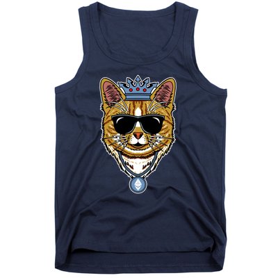 Hodl Ethereum ETH Cat King Crypto Currency Moon Tank Top