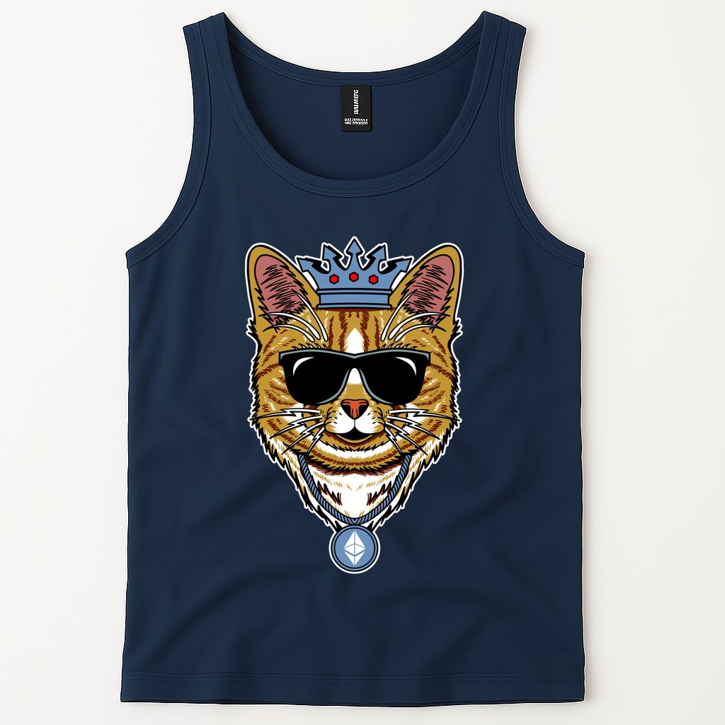 Hodl Ethereum ETH Cat King Crypto Currency Moon Tank Top