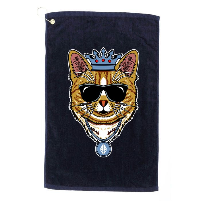 Hodl Ethereum ETH Cat King Crypto Currency Moon Golf Towel