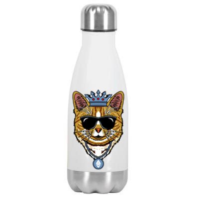 Hodl Ethereum ETH Cat King Crypto Currency Moon Stainless Steel Insulated Water Bottle