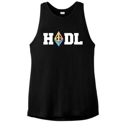 Hodl Ethereum ETH Crypto Currency To the Moon Ladies PosiCharge Tri-Blend Wicking Tank