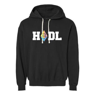 Hodl Ethereum ETH Crypto Currency To the Moon Garment-Dyed Fleece Hoodie