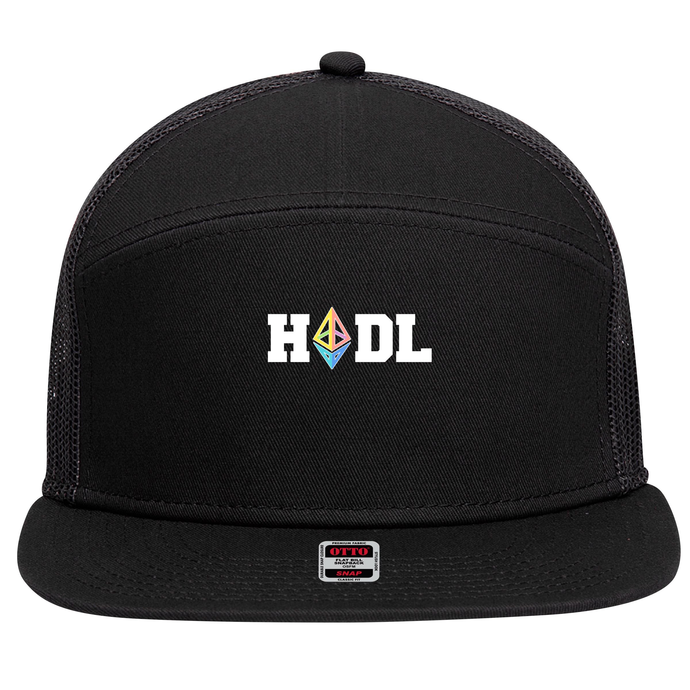 Hodl Ethereum ETH Crypto Currency To the Moon 7 Panel Mesh Trucker Snapback Hat