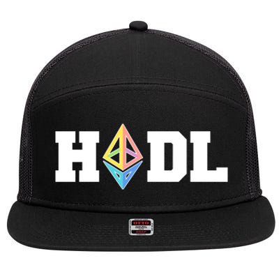 Hodl Ethereum ETH Crypto Currency To the Moon 7 Panel Mesh Trucker Snapback Hat