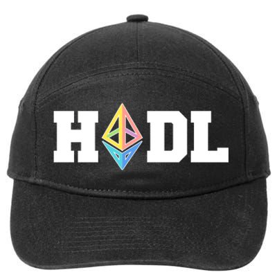 Hodl Ethereum ETH Crypto Currency To the Moon 7-Panel Snapback Hat