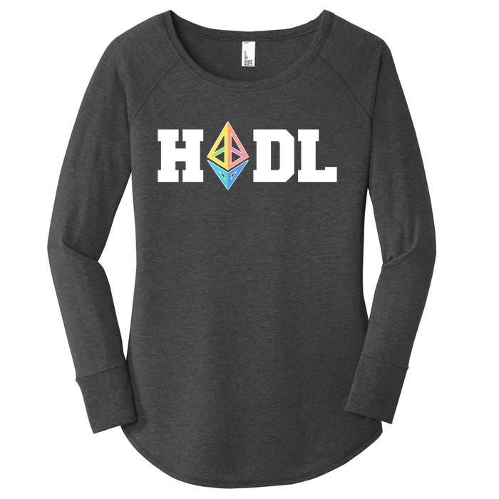 Hodl Ethereum ETH Crypto Currency To the Moon Women's Perfect Tri Tunic Long Sleeve Shirt