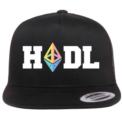 Hodl Ethereum ETH Crypto Currency To the Moon Flat Bill Trucker Hat