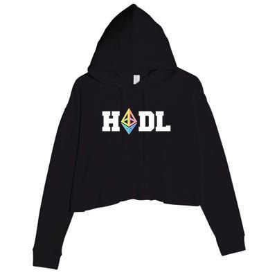 Hodl Ethereum ETH Crypto Currency To the Moon Crop Fleece Hoodie