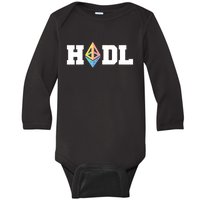 Hodl Ethereum ETH Crypto Currency To the Moon Baby Long Sleeve Bodysuit