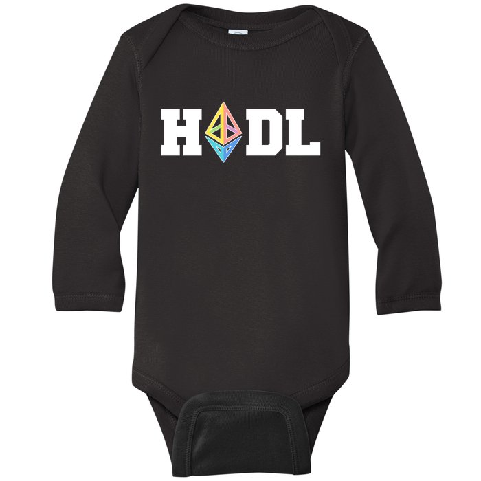 Hodl Ethereum ETH Crypto Currency To the Moon Baby Long Sleeve Bodysuit