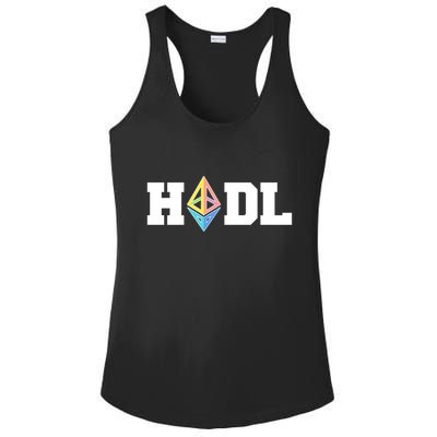 Hodl Ethereum ETH Crypto Currency To the Moon Ladies PosiCharge Competitor Racerback Tank