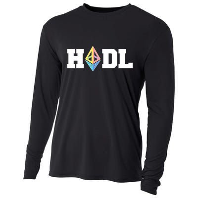 Hodl Ethereum ETH Crypto Currency To the Moon Cooling Performance Long Sleeve Crew
