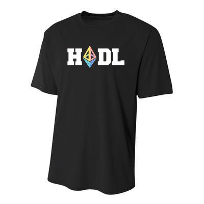 Hodl Ethereum ETH Crypto Currency To the Moon Youth Performance Sprint T-Shirt